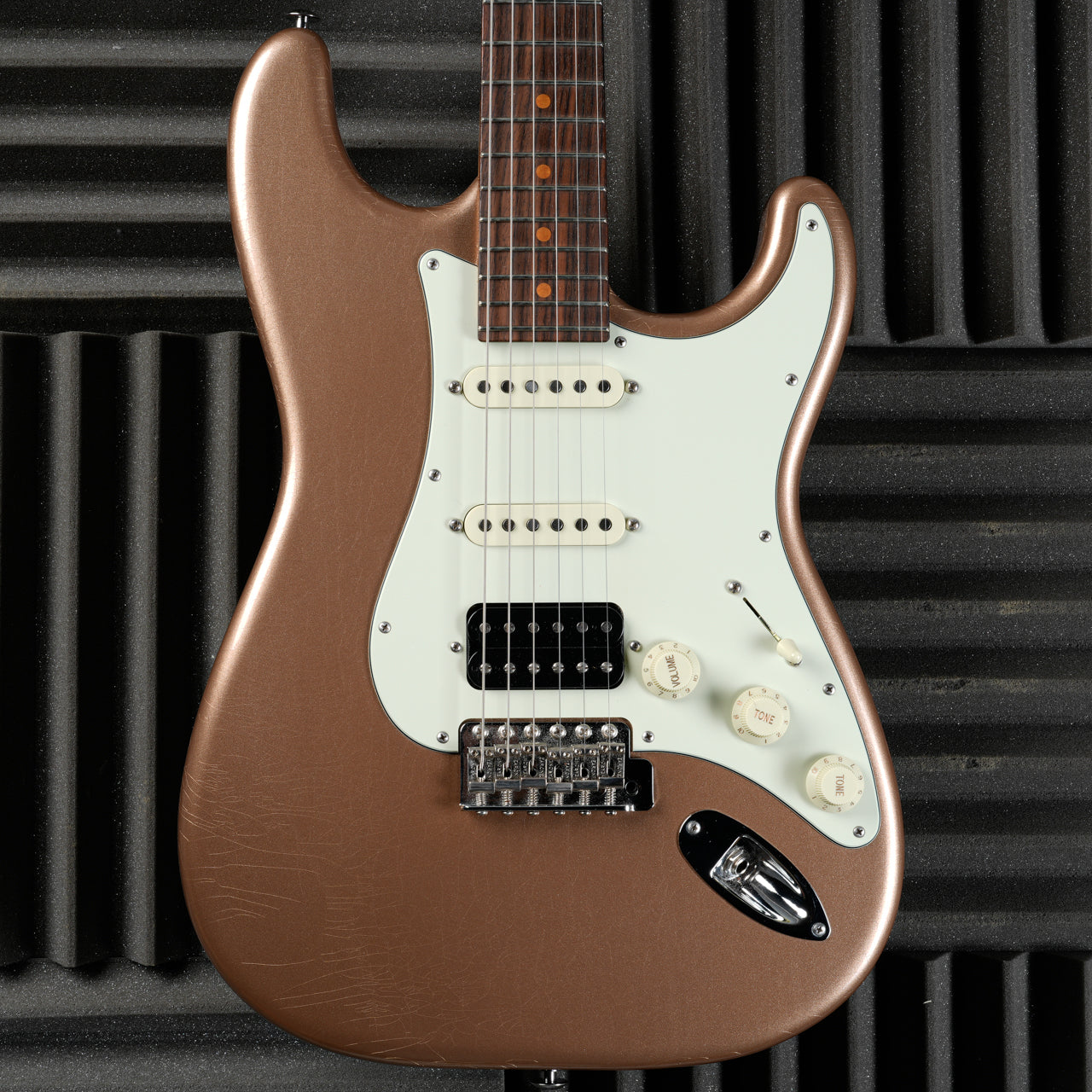 Suhr Classic S Antique Roasted HSS 2023 - Firemist Gold - Electric
