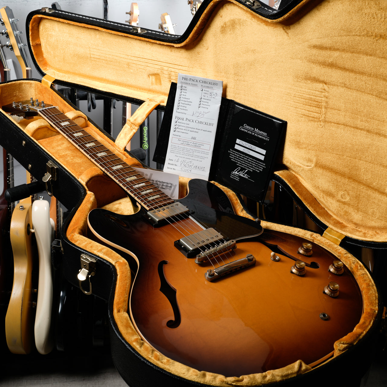 Gibson Custom Shop Memphis '63 ES-335 Block Reissue 2015- Historic Burst VOS - Semi-hollow Electric Guitar