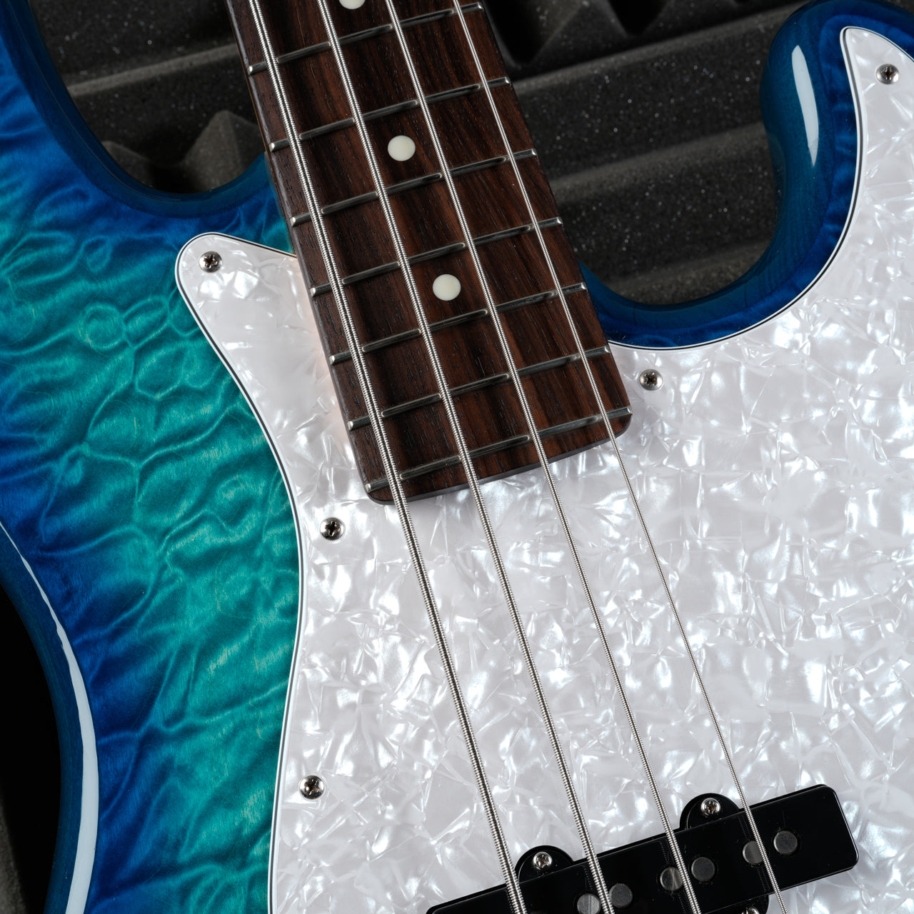 Fender MIJ Hybrid II Jazz Bass QMT 2024 Collection 2024 - Aquamarine